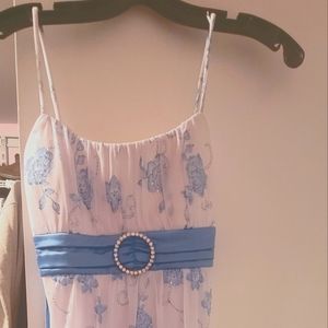 Blue/white midi dress